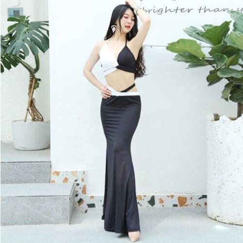 Adult Women Bellydance Costume Top&Skirt New Style Women Sexy Belly Dance Suits Performance Wear Long Skirt Beginner Costumes