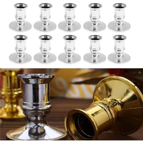 10pcs Plastic Modern Traditional Dinner Candlesticks Pillar Candle Base Holder