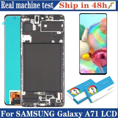 100% Original 6.7'' Super AMOLED Display for Samsung A71 A715 A715F A715FD Full LCD Touch Screen Digitizer Assembly Repair Parts