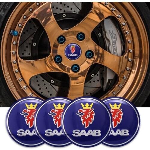 4Pcs 56mm Car Emblem Wheel Center Hub Cap Stickers For Saab 93 93X 95 96 94X 92X 9X 99 900 9000 TurboX Phoenix Sonett