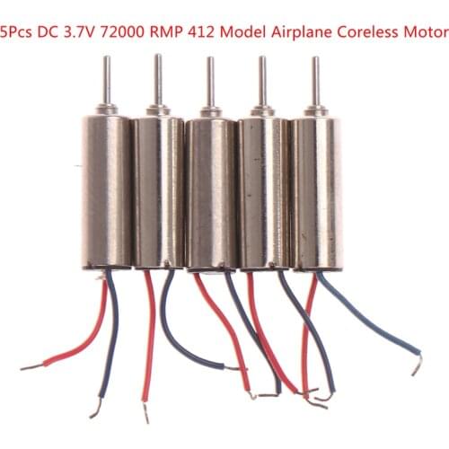 5Pcs DC 3.7V 72000 Rpm 412 Model Airplane Coreless Strong Magnetic Small Motor