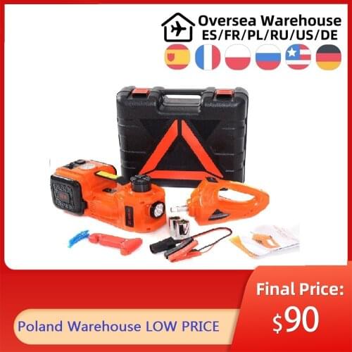 5Ton Car Jack Electric Hydraulic Jack Protable Tire Lifting Repair Tool Jack Electric Wrench Impact Socket Wrench Tire Inflator
