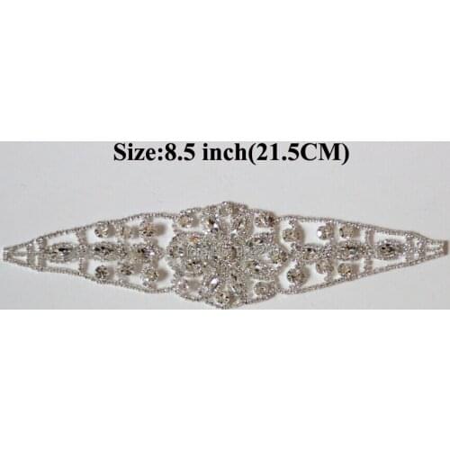 Free Shipping High Quality 5pcs/lot 8.5'' Crystal Rhinestone Applique for Wedding Gown Bridal Sash Evening Wear LSAP005