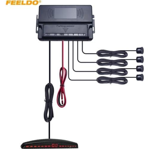 FEELDO Auto 22mm 4-Sensor Parking Sensor Reverse Backup Radar With LED Display Aid System #HQ2653