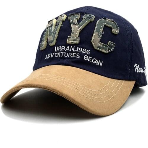 New Brand NYC Suede cotton Baseball Cap Men Women Embroidery Letter Snapback Hat Casquette Summer Sports Hip Hop Cap Gorras