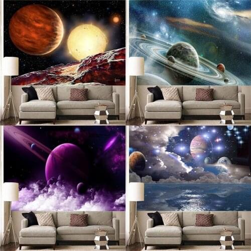 Space Galaxy Sky Landscape Art Tapestry Wall Decoration Boho Decor Aesthetic Room Decor Home Decoration Accessories Tapisserie