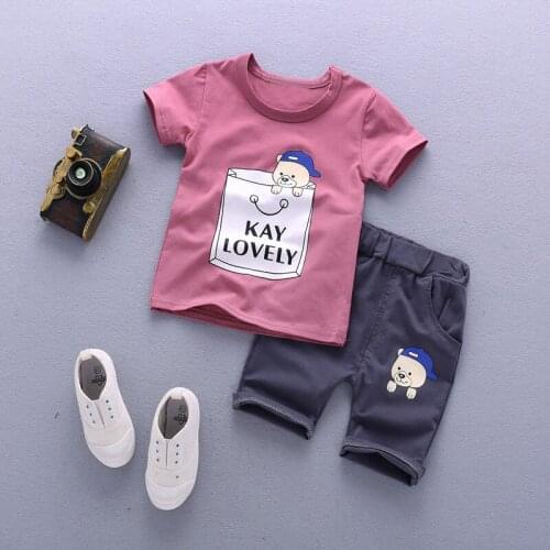 Children Clothes Boy Clothes Set Summer Toddler Kids Clothing Outfit KAY Lovely T-shirt + Shorts 1 to 5 Years
