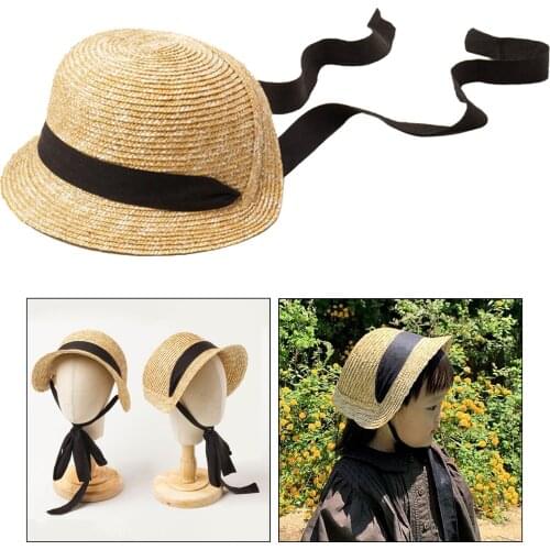 Kids straw Bucket Hat Girls Baseball Cute Fishing Hat Outdoor Sun Hat