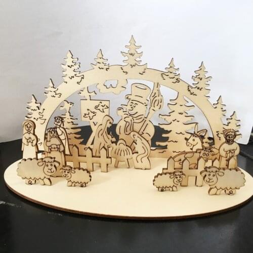 DIY Christmas Wooden Toys Gift Cute Wooden Funny Party Table Decoration Gift Toys for Christmas Party Kindergarten Decoration