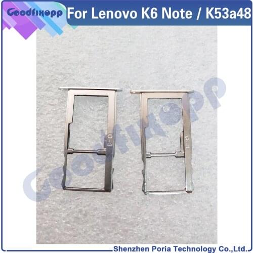For Lenovo K6 Note K6Note K53a48 SIM Card Tray Slot Holder Adapter Socket Repair Parts Sim Tray Holder