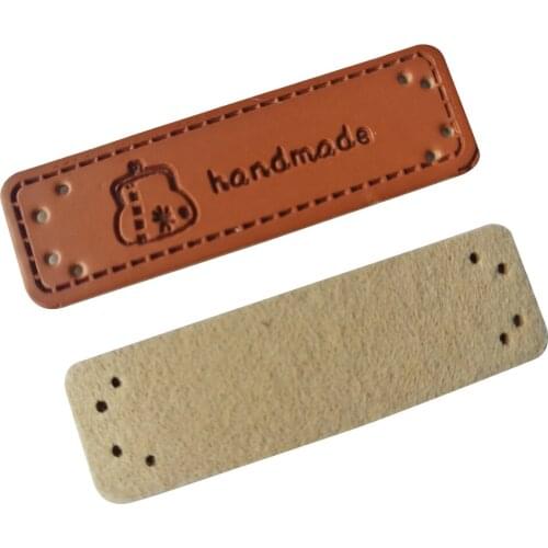 Bag Logo Hand Made Leather Labels For Bag Brand Name Tags For Home Textiles Zakka Leather Garment Accessories Pu Trademark