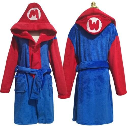 Famous Cartoon M Brothers Halloween Cosplay Costumes Bathing Robe Pajamas For Winter Hoodie Anime Cosplay