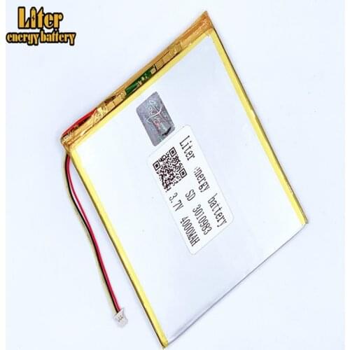 Plug 1.0-3P 3.7v 3010983 3011085 4000mah Polymer Lithium Li-Po Rechargeable Battery For MP5 GPS DVD E-book Tablet PC video gamey