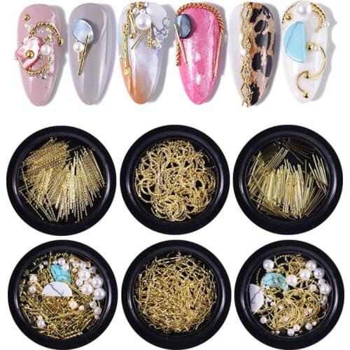 1 Set Metal Accessories Nail Art Decorations 2021 Pearl Jewelry for Manicure Fashion Decoration for Nails Design