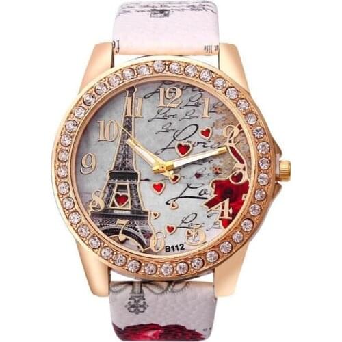 Tower Pattern Watch Women 2021 Luxury Gold Watch Stainless Steel Rhinestone Womens Watches Ladies Watch Clock Zegarek Damski