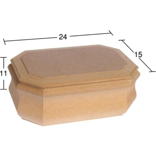 KU296 Small Wavy Milling Box, Unpainted Raw Wood Mdf Box