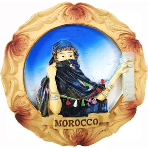 New Handmade Painted Moroccan Girl 3D Fridge Magnets Tourism Souvenirs Refrigerator Magnetic Stickers Gift