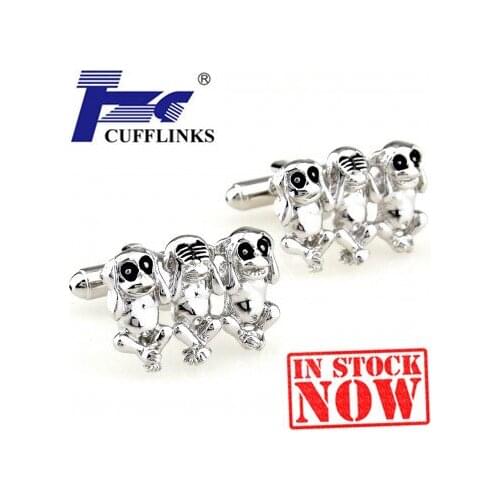 New Arrival Three Monkey Cufflink Cuff Link 2 Pairs Free Shipping TZG Brand