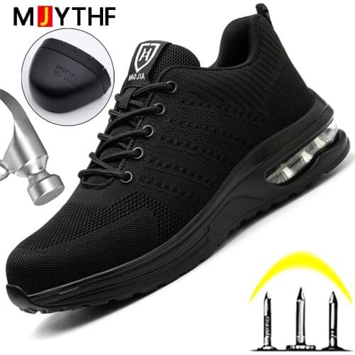 New Safety Shoes Men Air Cushion Work Sneakers Men Boots Indestructible Industrial Shoes Security Boots Puncture-Proof Shoes