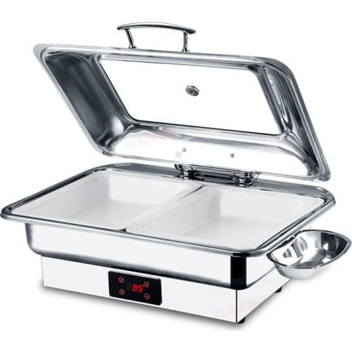 Luxury Electric Heating Buffet Stove Stainless Steel Insulation Pot Visual Hydraulic CNC Stove Hotel Breakfast Stove