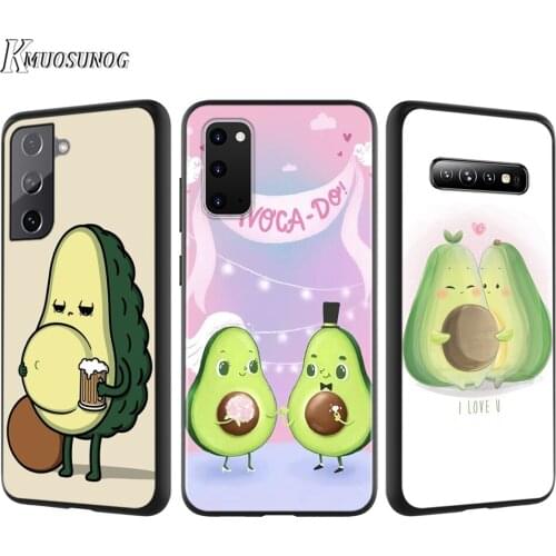 Silicone Cover Cute Fruit Avocado For Samsung Galaxy S21 S20 FE Ultra S10 S10E Lite S9 S8 S7 Edge Plus Phone Case