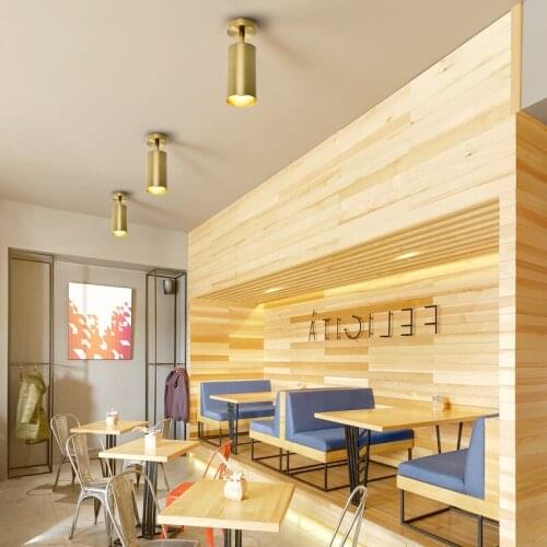 Modern Industrial Track Lamps Clothing Shop Background Wall Guide Light Led Ceiling Gold Copper Spotlights Lusters Fixtures