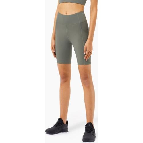 Sports Fitness Leggings Womens High Waist Yoga Pocket Shorts for Women Ladies Gym Joggers High Waist Elastic Biker Naked-feel