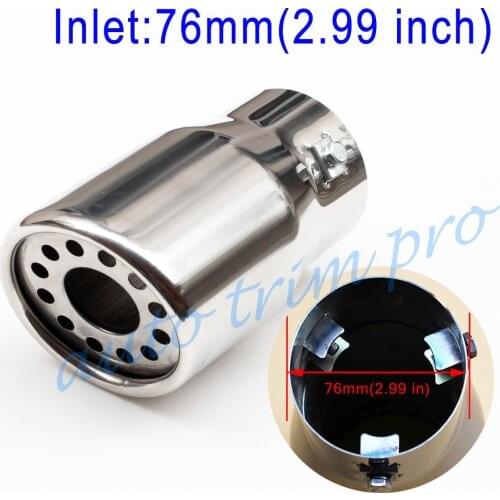 Universal Car Rear Exhaust Tail Muffler Tip End Pipe Cover 76mm 3" Caliber Accessories Decoration