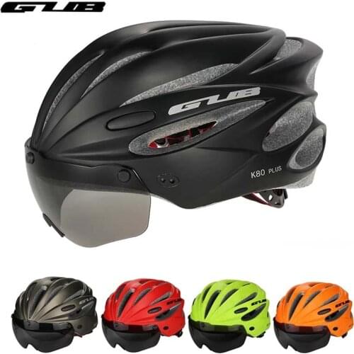 GUB Bicycle Helmet Mountain Road Bike Cycling Safety Helmet Cap Hat Helmet With Visor Len Glasses Ultralight Adjustable K80 PLUS