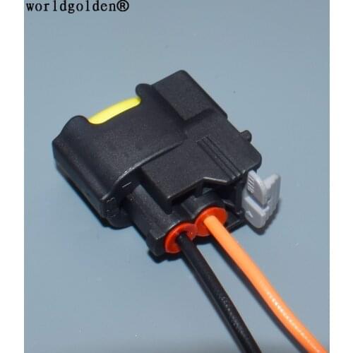 Worldgolden 2 Pin Auto Ignition Coil Plug Horn Socket 49093-0211 Female Connector For HYUNDAI KIA