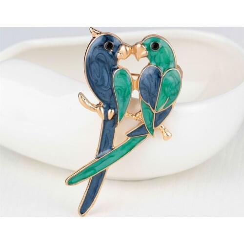 New Design Double Birds Brooch Pin Enamel Classic Magpie Clothes Accessories Brooches For Women