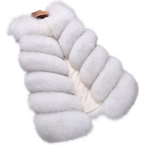 Plus Size Women Imitation Fur Vest Stitching Slim Jacket Concealed Pocket Elegant Noble Coat BOoDinerinle PC014