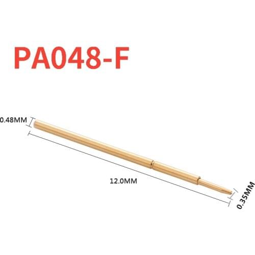 100PCS/pack Gold-plated Spring Test Probe PA048-F Needle Tube Outer Diameter 0.48mm Total Length 12mm PCB Test Needle