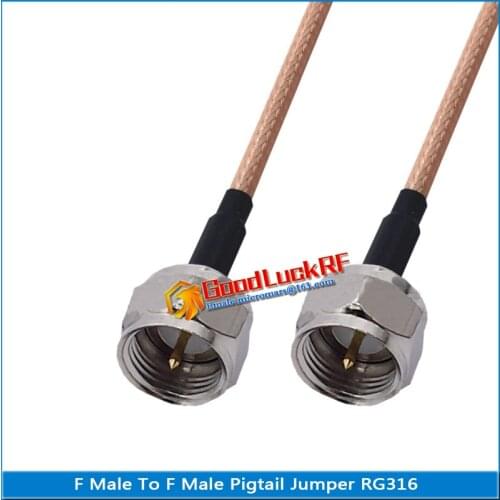 1X Pcs F Male to F Male Plug Pigtail Jumper RG316 Cable 50 ohm Low Loss 2 Dual F Male High-quality