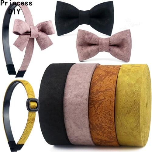 2M/L 16 25 50mm Autumn Winter Nice Solid Color Twill Suede Ribbon Random Pattern Fall Riband DIY Hair Bow Collar Craft Material