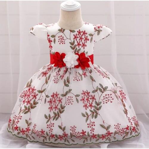2021 Baptism Christening Dress For Baby Girl Dress Print Princess Dress Wedding Dresses Girl Party 1st Birthday 3 6 12 24 Month