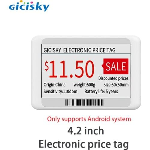 4.2 inch Gicisky Eink Display Color Screen Electronic Price Tag ePaper Price Display Card ESL Bluetooth Simple Synchronization