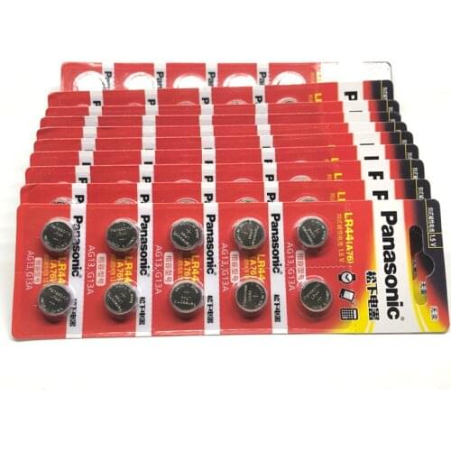 500pcs/lot 100% Original Panasonic 1.5V Button Cell Battery LR44 Lithium Coin Batteries A76 AG13 G13A LR44 LR1154 357A SR44