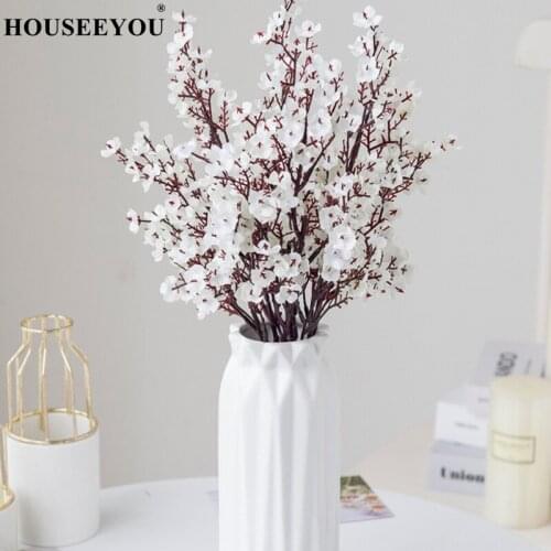Bouquet Artificial Fake Flower Plant Violet Gypsophila Wedding Silk DIY Decorative Window Arrangement Ornaments