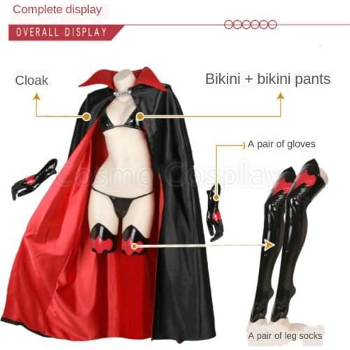 Cos Galgame Kagarino Kirie Cosplay Costume Clothing Set with Black Red Cloak Halloween Costumes Nightmare Before Christmas