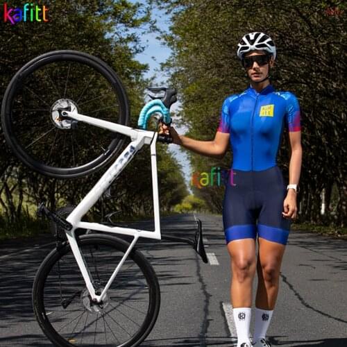 Kafitt Couples Blue Clothes Triathlon Skinsuit Sets 2021 Macaquinho Ciclismo Feminino Bicycle Thin Pad Jumpsuit Kits 3 Colors
