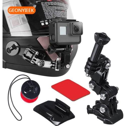 Helmet Strap Mount For Gopro Hero 9 8 7 6 5 4 3 Motorcycle Yi osmo Action Sports Camera Mount Full Face Holder Accessories