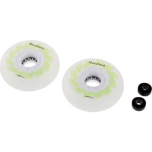 MagiDeal 2 Pieces LED Light Up Inline Sliding Flash PU Roller Skate Wheel 80mm