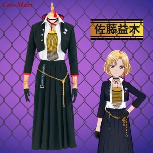 New Product Hot Anime BangDream Sato Masuki Cosplay Costume Fashion Black Uniform Suits Female Party Role Play Clothing XS-XL