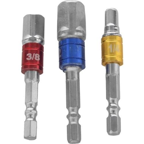 Adapter Drill Bit, 3Pcs Impact Socket Square Nut Driver Bit + 3Pcs 1/4 Hex Shank Screwdriver Bit Holder + 1Pcs 1/4 Hex 105 Degre