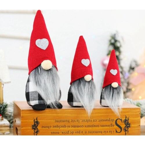 Christmas Swedish Gnome Santa Plush Hanging Doll Xmas Tree Home Party Ornament