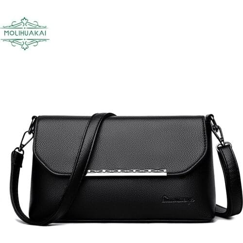 Simple Shoulder Bag Ladies PU Leather Flip Handbag Brand Designer Bag Crossbody Elegant Girl Sac A Main New 2021 Anti Theft Bags