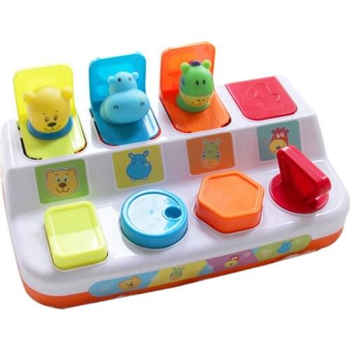 Children Shape Matching Game Animal Interactive Drag Button Box Toys Finger Flexibility Grip Training Baby Early Education Toys