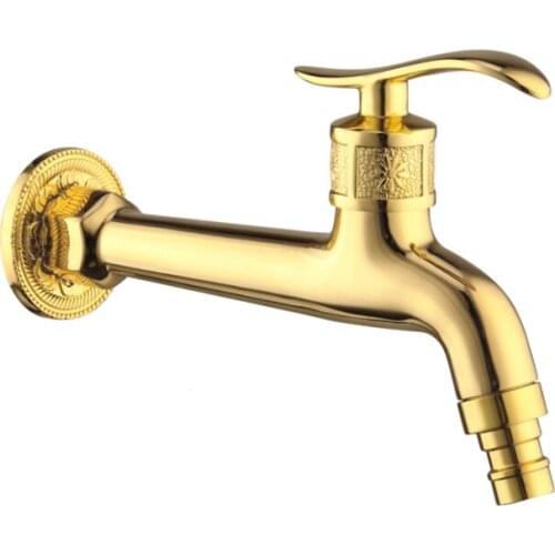 Luxury Total Brass Art Carved High Quality Gold Finished washing Machine Faucet Mixer Basin Faucet Sink Tap
