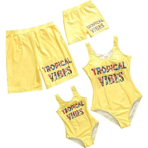 Family Swimsuits Mother/Father/Kids Clothes Summer Print Matching Swimwear Mommy And Me Swimsuit Family Matching Clothes